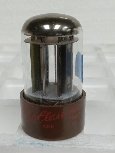 (1) GE Brown Base 5692 3 MIca Black Plate Tube - 1963 Balanced, NOS Strong, CBS* - Bild 1 von 5