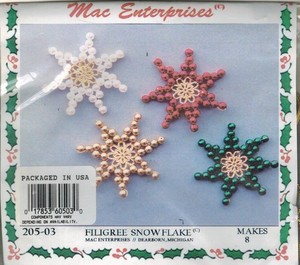 filigree snowflake bead christmas ornament kit makes 8 quick holiday christmas craft ornament kits
