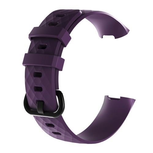 Fitbit Charge 3 Classic Silicone Replacement Band Watch Strap Diamond-Textured - Picture 17 of 24