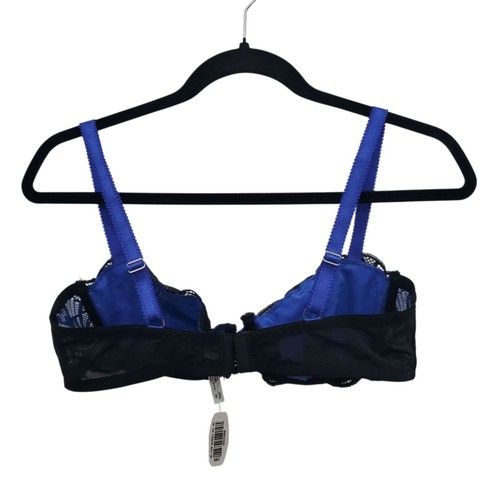 Adore Me 1316M Hannah Balconette Blue Black Semi Sheer Lace Underwire NWT 38C - Picture 5 of 5