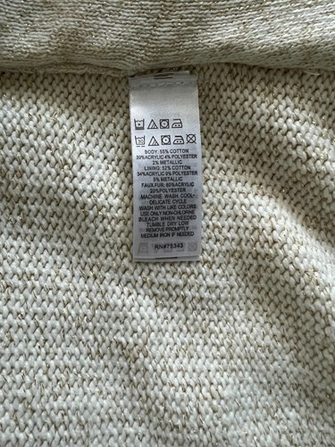 Max Studios Faux Fur White/Gold Sweater Vest Girls Size L (14) - Picture 5 of 5