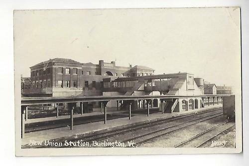 New Union Station, Burlington, Vermont RPPC - Picture 1 of 2