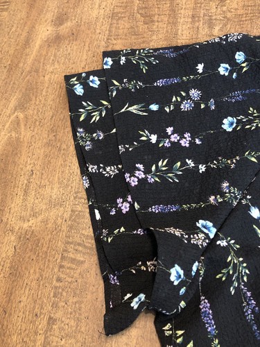 Abito Lauren Conrad LC XL nero floreale contrasto volant stravagante cottage - Foto 10 di 11