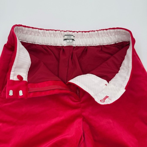 J.CREW COLLECTION Sz 2 Full Length Straight Stretch Cotton Velvet Pant Red Flaw - Picture 4 of 20