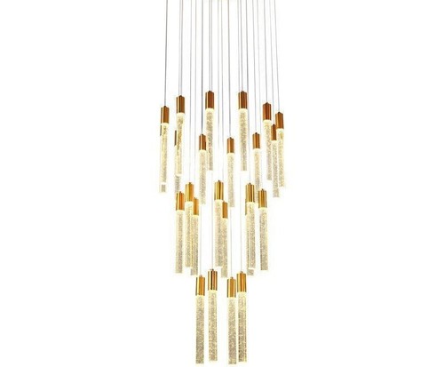 Modern Crystal Column Stair Chandelier Pendant Lamp Villa LOFT Ceiling Light LED - Picture 13 of 13