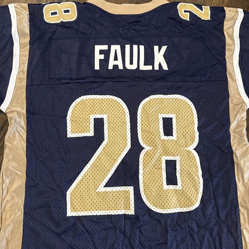 Rams Jersey Large Marshall Faulk Reebok Blue - Picture 3 of 5