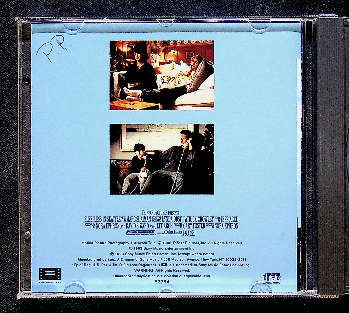 SLEEPLESS IN SEATTLE Movie Soundtrack Vintage 1993 Cd Album 