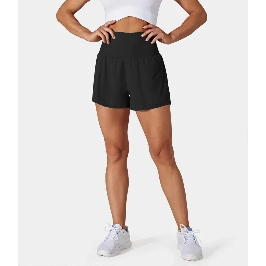 Halara Super High Waisted Side Hidden Pocket 2-in-1 Yoga Shorts