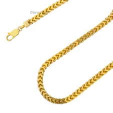 14k Yellow Gold Plated Over 925 Sterling Silver 4.5mm Franco Chain - All Sizes