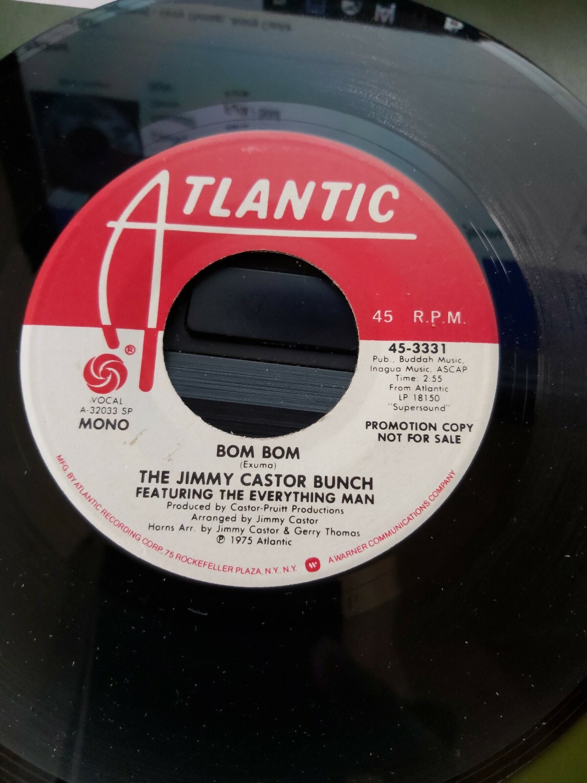 photo of The Jimmy Castor Bunch - Bom Bom Mono Stereo Excellent Demo 7 Vinyl Nsoul