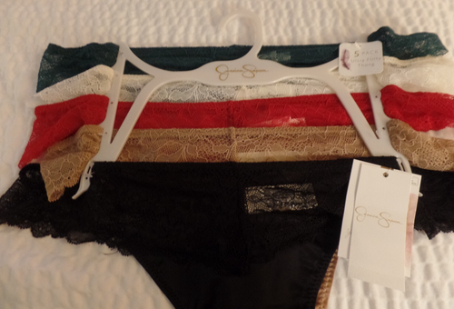 WOMEN'S, PANTIES, JESSICA SIMPSON, 5 PACK LACE ULTRA FLIRTY THONG, NEW, SIZE XL - Picture 3 of 9