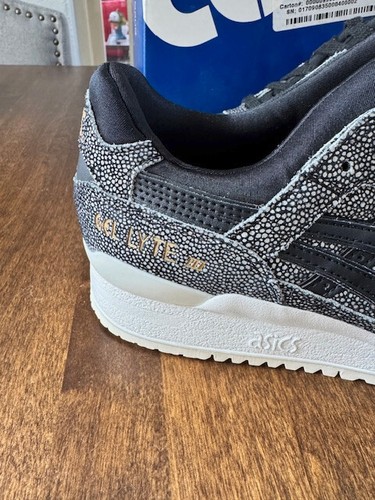 Zapatos para mujer ASICS Gel Lyte III 3 (talla 7,5) negro blanco HL7E5 9090 NUEVOS - Imagen 3 de 7