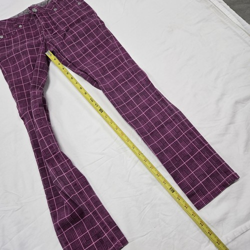 EUC Size 14 Girls Hannah Montana Plaid Pants Pink/Black Jeans Embroidered Guitar - Picture 11 of 12