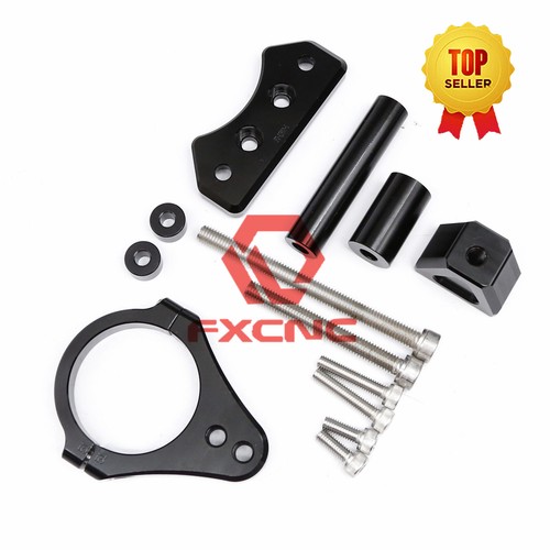 CNC Black Steering Damper Stabilizer w/Bracket Mount Kit Fits TNT600 BN600 QJ600 - Foto 9 di 11