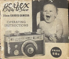 Perfex 55 35mm 1941 Operating Instruction Booklet Candid Camera Corp Vintage