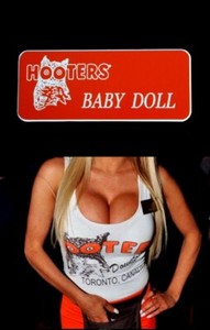 Hooters Uniform Baby Doll Name Tag   extra bar maid cheerleader