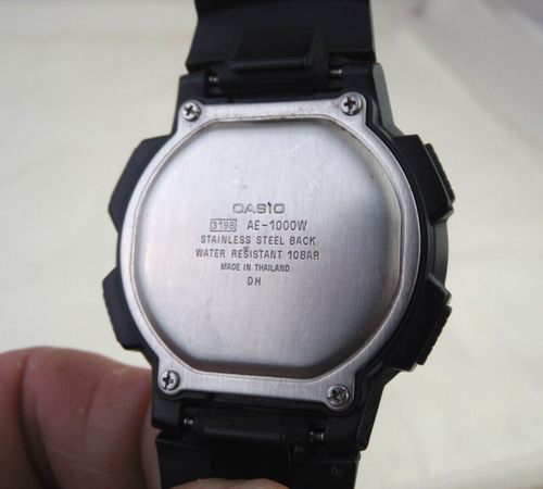 "Casio" AE-1000W Men's 5 Alarm, Stopwatch, Digitial Black Silicone Band - Picture 6 of 8