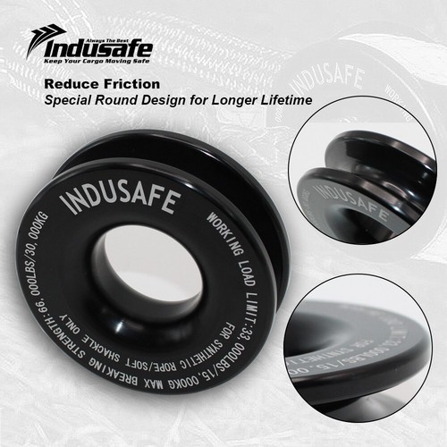 2Pack Heavy Duty Recovery Ring Snatch Block Pulley w/Soft Shackle Tow Winch Rope - Picture 4 of 7