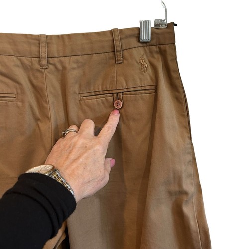 Pantalones Cortos Chinos Lauren Ralph Lauren Tostado Oscuro/Marrón con Puños Talla 6 - Imagen 6 de 10
