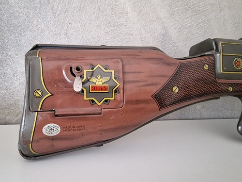 GOLDEN EAGLE MODERN TOYS MASUDAYA MADE IN JAPAN 60'S TIN SUBMACHINE GUN - Picture 7 of 16