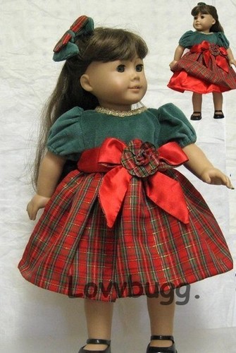 Recital de vestido de Navidad a cuadros para American Girl 18" muñeca ropa ¡ENVÍO GRATUITO AÑADE! - Imagen 18 de 24