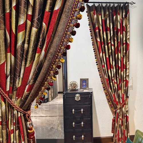 Custom linen printing partition cofee cloth blackout curtain tulle drape C1725 - Picture 2 of 11