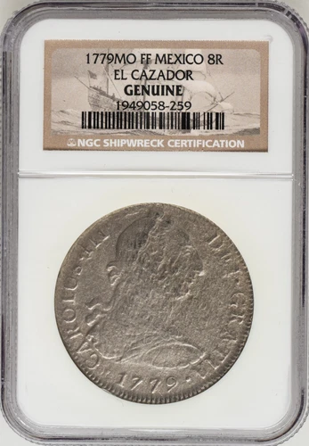 Mexico. Colonial 1779 Mo FF 8 Reales , El Cazador, NGC Genuine. KM-106.2