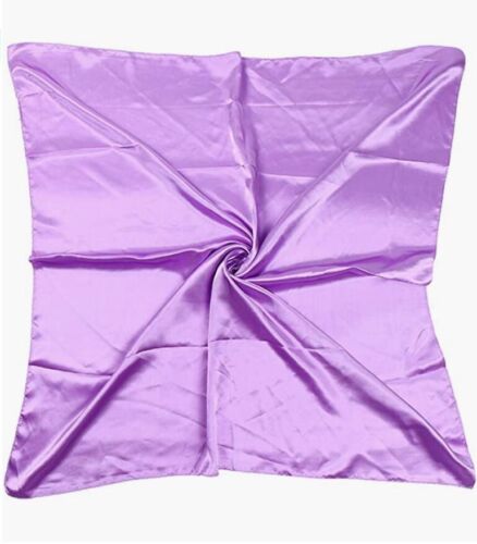 Large Square Satin Scarf Silk Feel Head Neck Wrap Solid Color Scarves Shawl 35" - Picture 20 of 32