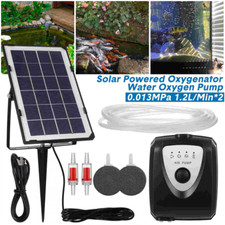 Solar Oxygenator Air Pump Kit Oxygen Aerator for Fish Pond Pool Water 3 Modes UK