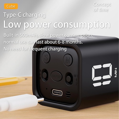 Cubo Pomodoro Temporizador Operación Simple Rotación Productividad Temporizador Reloj para Estudio - Imagen 3 de 25
