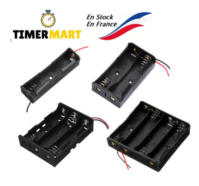 Coupleur pour Batterie 18650 support boitier 1 2 3 ou 4 piles Li-ion TimerMart Coupleur pour Batterie 18650 support boitier 1 2 3 ou 4 piles Li-ion TimerMart