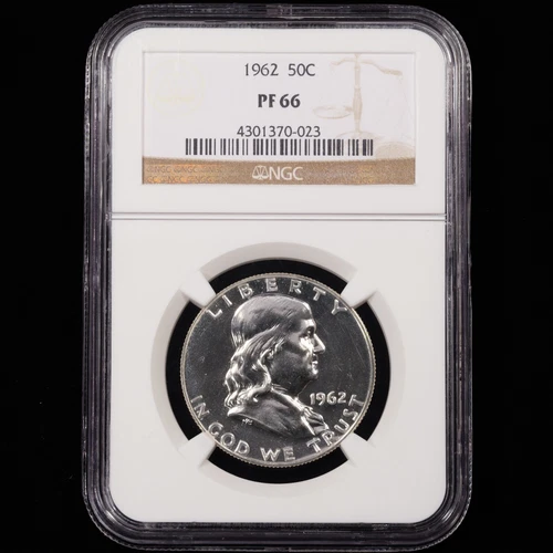 1962 Proof Franklin Half Dollar 50c - NGC GRADED PF66