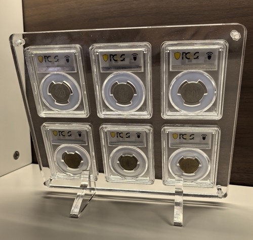 6 Grids Desktop Acrylic Display Frame Protective Case For NGC/PCGS Holders - Picture 7 of 9