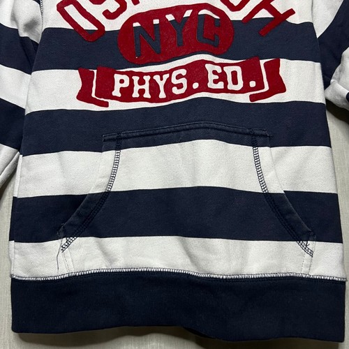Oshkosh NYC Phys. Ed. Blue & White Striped Long Sleeve Hoodie Size 8 - Picture 5 of 12
