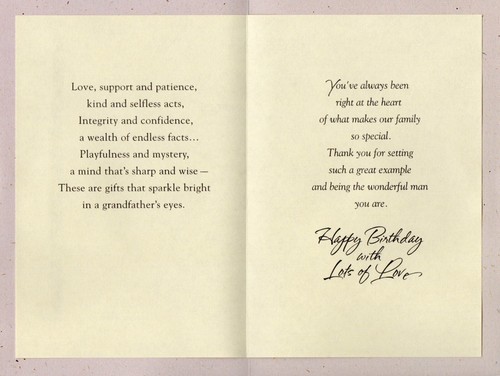 "Tarjeta de CUMPLEAÑOS SINCERA PARA ABUELO, ""En los ojos de un abuelo"" de AGC + Sobre - Imagen 2 de 4