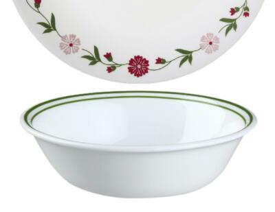  1 CORELLE Livingware SPRING PINK 18-oz SOUP Cereal Salad BOWL 6.25'' Green Bands