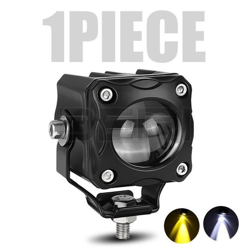 1X Motorcycle LED Spot Light Headlight Hi/Lo Driving Fog Lamp White Yellow UTV - Picture 2 of 9