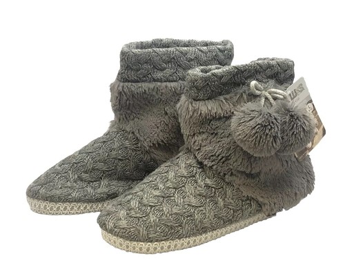 Muk Luks Mukluks Women's Grey Coralee Boot Slipper Booties Large Size 9-10 Warm - Picture 2 of 7