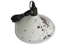 Vintage Hanging Light White Metal Industrial Rustic Farmhouse Lighting