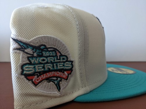 Sneakertown 59FIFTY Florida Marlins 2005 World Series White Dome Chrome 7 3/8 - Picture 3 of 6