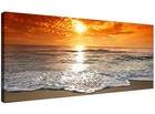 Orange Extra large Canvas Print of Sunset Beach Landscape 1152