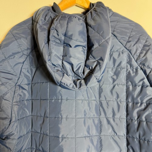 New Balance Quilted Puffer Hooded Full Zip Tech Jacket Mens Medium Navy Blue NWT - Picture 13 of 15