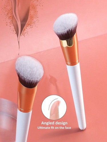 Large Foundation Brush Round Angled Head Contour Makeup Tool Synthetic UK - Picture 14 of 18