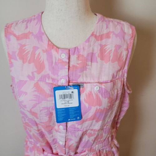 Columbia Holly Hideaway Kleid Damen L Rosa Blumen Lufter Gürtel Frühling Baumwolle. - Bild 8 von 22