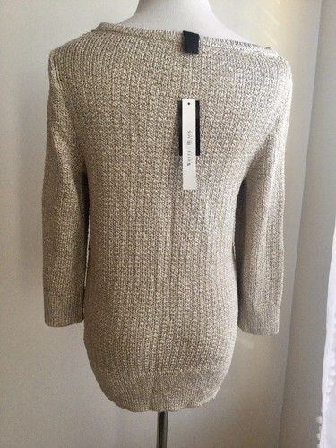 Neu mit Etikett White House Black Market Damen-Strickpullover Pearl Dust Gold Gr. M 88 $ - Bild 5 von 6