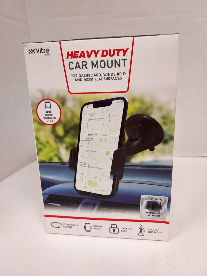 Vibe Auto Heavy-Duty Suction Cup Car Mount Dashboard Windshield 3.5" Wide Phone - Image 4 of 4