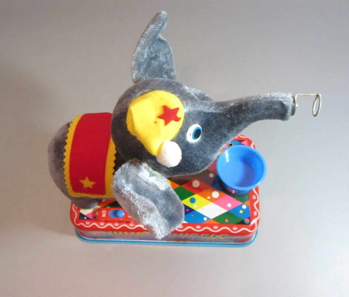 Vintage Jumbo The Bubble Blowing Elephant Tin Toy 1950s Vintage Jumbo The Bubble Blowing Elephant Tin Toy 1950s