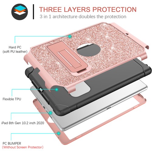 For iPad 9th 8th 7th Generation 10.2" Shockproof Tablet Case Stand Cover Pink - Picture 13 of 18