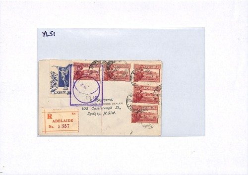 AUSTRALIA Air Mail Cover 1927 AASL *ANGEL* LABEL Adelaide Registered Sydney YL51 - Picture 5 of 14