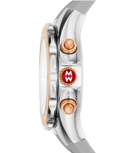 NWT Michele 18K Rose Gold Jelly Bean Grey Band Watch Mww12f000098 Retail $450 - Bild 2 von 8
